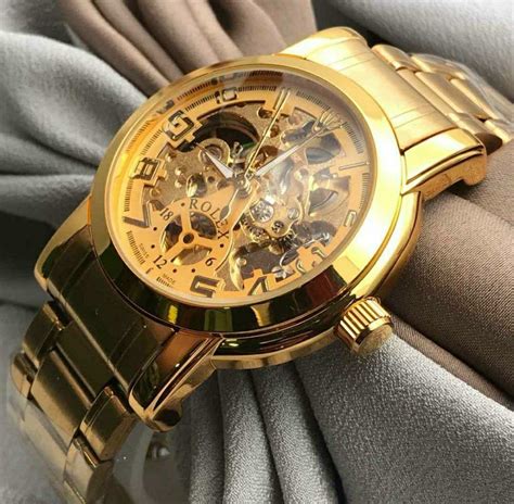 rolex skeleton automatic wrist watch|24k gold rolex watch price.